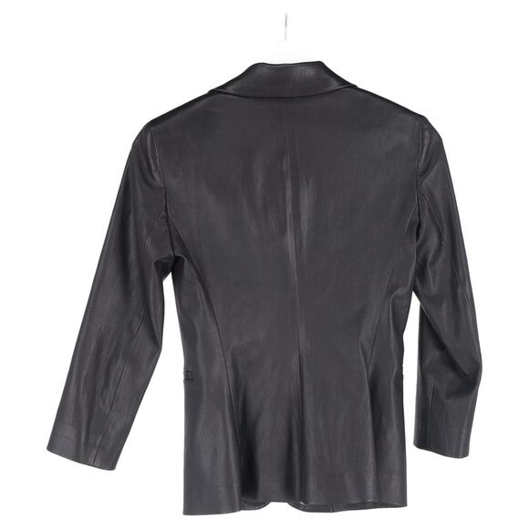 Pre Loved The Row Vintage Leather Blazer Jacket Women black Leather Jackets - Picture 4 of 6